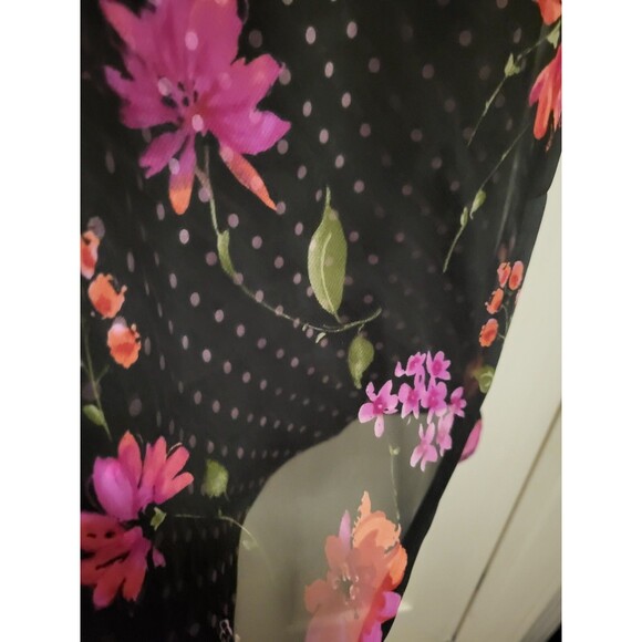 Amanda Smith II Woman Size 18W Black and Pink Floral Dress w/ Sheer Overlay $86 - Picture 6 of 7
